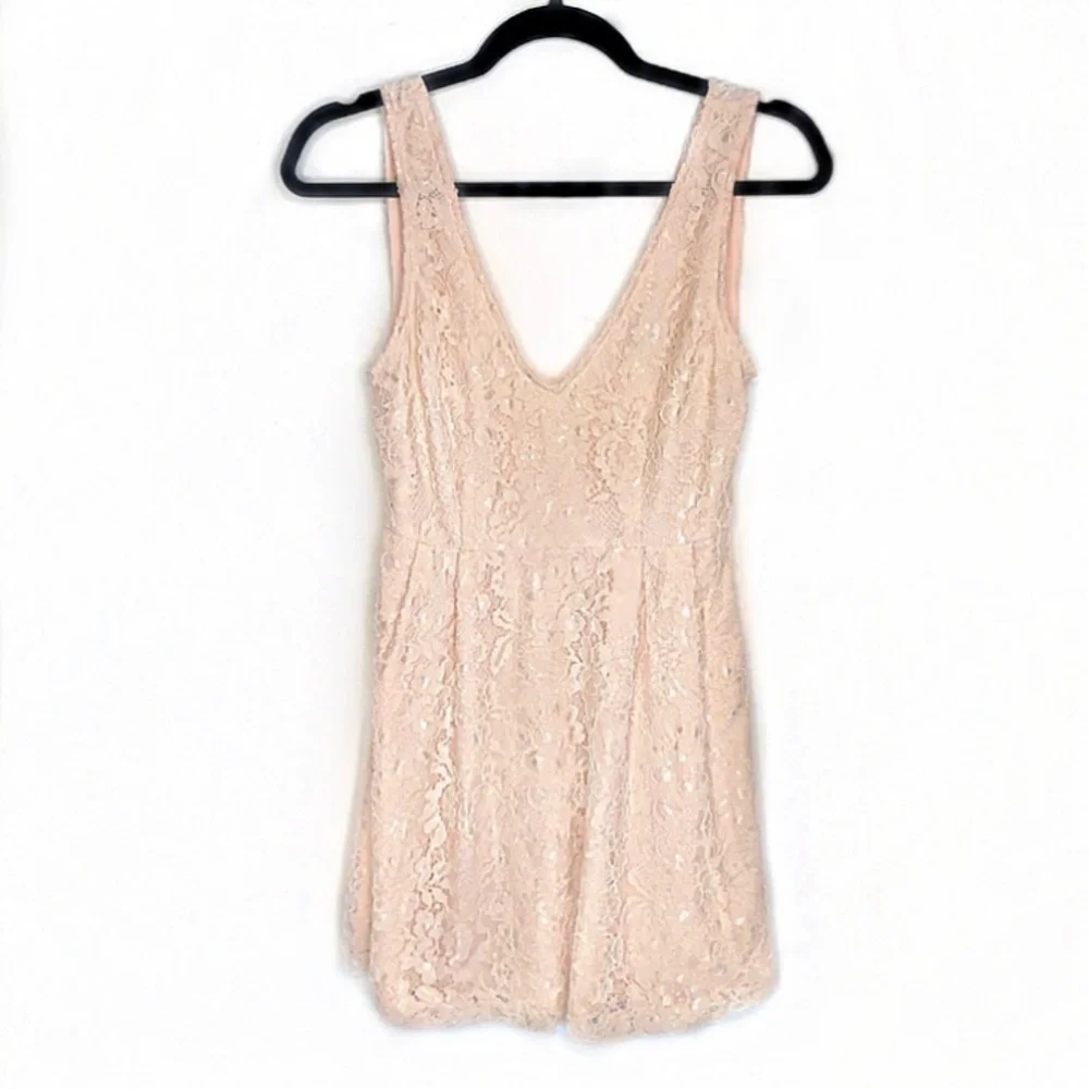 Blush Pink/Peach Flowy Lace F21 Dress - Picture 2 of 7